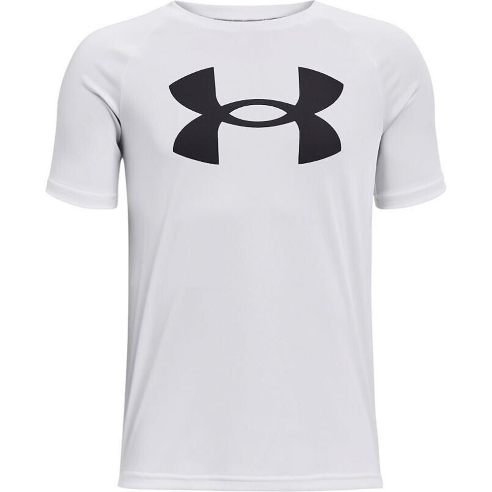 Boys 8-20 Under Armour Big Logo Tech Tee Loose Fit Crew Neck White‎ Small NWT
